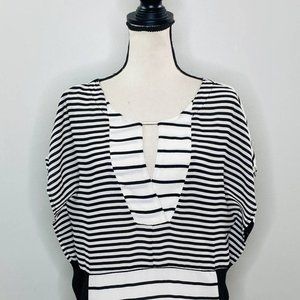 Anthropologie One September Madrigal Striped Blouse Top Womens S Career Casual